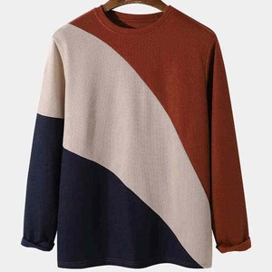 Sudadera con Capucha de Diseño Moderno en Color Contrastante para Hombre, Cuello Redondo, Material de Algodón, Ropa Casual de Invierno - Product Image 1