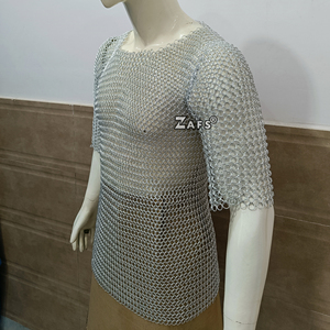 Camisa de malla de aluminio hecha a mano con anillos de 10 mm, manga corta, armadura medieval, disfraz de cosplay y recreación histórica - Product Image 5