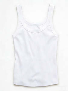 Camiseta de Tirantes Tejida para Mujer, con Logotipo Personalizado, de Algodón y Elastano, Ajustada, Sexy, para Club, Gimnasio, Deportiva, Corta y Acanalada - Product Image 3