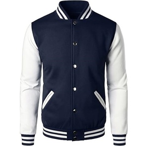 Chaquetas Varsity al por Mayor para Hombre, Color Azul Marino, con Parches en la Parte Delantera, Logotipo Personalizado, Estilo Urbano, Chaquetas Letterman - Product Image 5
