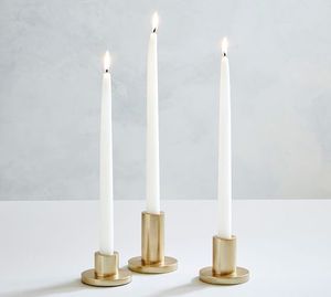 Antique Bronze Taper Candle Holder Compact Table Accent <b>Rustic</b> Interior Ornament Heritage Charm - Product Image 5