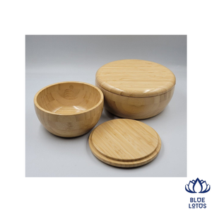 Bol de service alimentaire en bambou filé durable, écologique, léger, fait main, durable, non toxique, pour la maison, la restauration, OEM BLEU - Product Image 1