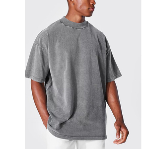 T-shirt surdimensionné vintage en coton épais avec impression de logo personnalisé, épaules tombantes, qualité supérieure, streetwear - Product Image 6