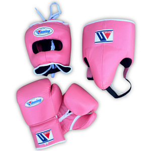 Custom Winning Sparring Sets Cowhide Leather lace up Boxing <b>Gloves</b> Headgear & Groin Guard Martial Arts Training OEM Wholesale - Product Image 1