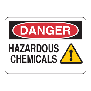 Panneau de signalisation Brady DANGER pour produits chimiques dangereux, résistant aux intempéries et aux produits chimiques, en PVC, pour intérieur/extérieur - Product Image 1