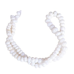 ลูกปัดโอปอลสีขาวธรรมชาติแกะสลักรูปฟักทองทรงรอนเดลสำหรับทำเครื่องประดับแบบร้อยเป็นเส้น - Product Image 1