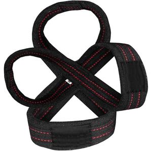 Heavy Duty Cotton Figure 8 <b>Straps</b> Neoprene Padded Wrist Grips <b>Lifting</b> <b>Straps</b> <b>for</b> Deadlift Gym Weightlifting Figure 8 Shape <b>Strap</b> - Product Image 2