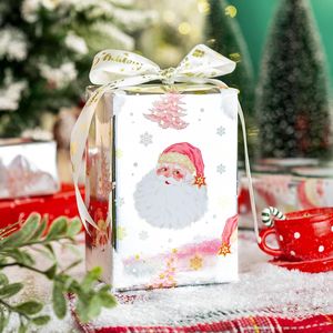 Rotolo di carta da regalo natalizia reversibile, lamina metallica argentata, alberi di Natale, rosso, con scritta IT e neve, confezione regalo, articoli per le festività - Product Image 2