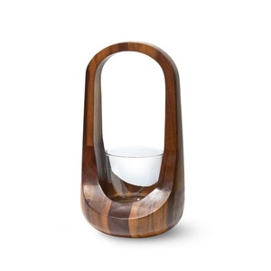 Hot Selling Handmade Customized Wooden <b>Tealight</b> <b>Holder</b> Easy-Carry Hanging Handle Space-Saving Christmas Bedroom Decoration - Product Image 1