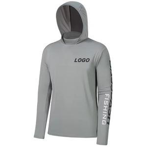 Camisa de pesca con capucha para hombre, de secado rápido, transpirable, de manga larga, con logo impreso por sublimación personalizado y gorra. - Product Image 1