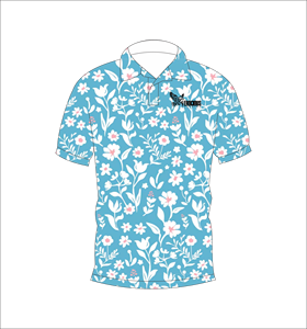 Polo pour homme bleu à imprimé tropical, manches courtes, décontracté, été, golf, léger, col classique, chemise tendance - Product Image 2