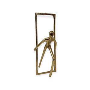 Escultura Abstracta Moderna, Figura de Metal Dorado, Estatua de Padre e Hijo, Decoración para el Hogar, Pieza de Arte Minimalista, Estilo Nórdico - Product Image 4
