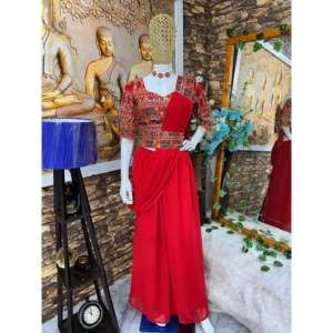 Conjunto de blusa y Dupatta Sharara para mujer de diseñador con bordado elegante - Product Image 4