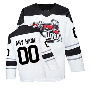 Custom Blue Ice Hockey Jersey Front Sublimated Personalized Player <b>Name</b> Team <b>Name</b> Full Sleeve Moisture Wicking 100% Polyester - Product Image 5