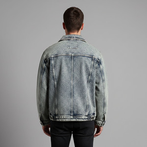 New Arrived Fashionable Winter wear Heavyweight Varsity Denim Jacket <b>Button</b> up Turn-down Collar Eco-Friendly men's denim jacket - Product Image 6