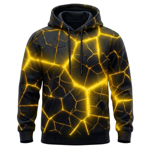 Sweat-shirt à capuche pour homme, blanc, imprimé effet glace craquelée, sublimation, coupe classique, décontracté, pour l'automne - Product Image 5