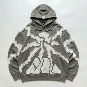 Sweat à capuche streetwear d'hiver personnalisé pour homme, effet vieilli, avec logo appliqué sur la poitrine, OEM ODM, coupe oversize - Product Image 1