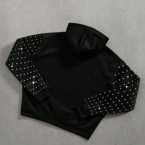 Sweat-shirts à capuche pour hommes, entièrement zippés, 100% coton, surdimensionnés, avec strass, impression personnalisée, sweat-shirts épais pour hommes - Product Image 4