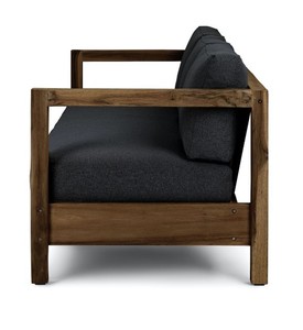Modern Fabric <b>Sofa</b> <b>Wooden</b> <b>Frame</b> 3 Seater Couch Dark Gray Living Room Lounge Furniture - Product Image 2