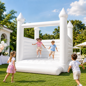 Château <span class=keywords><strong>gonflable</strong></span> commercial blanc avec garantie de 3 ans, certifié EN71/CE, PVC personnalisé pour mariages, anniversaires, événements - Product Image 6