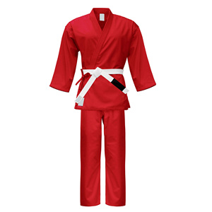 Uniforme de Judo Rojo para Hombre, 100% Algodón, con Logotipo Frontal, Corte Regular, Talla Adulto, Duradero, Teñido Liso, Impresión por Transferencia de Calor - Product Image 2
