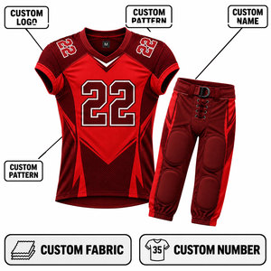 Conjunto de Uniforme de Fútbol Americano para Hombre, Sublimado, Cuello en V, Manga Corta, Poliéster Transpirable, Ajustado, para Todas las Temporadas - Product Image 3