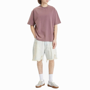 Men's Distressed <b>Denim</b> <b>Shorts</b> <b>Ripped</b> Straight Leg Mid Waist Casual Summer <b>White</b> Cotton Jorts - Product Image 1