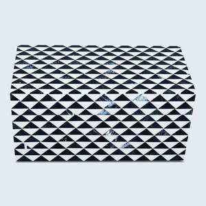 Rectangular <b>Ceramic</b> Storage Box Black White Triangular Pattern Jewelry Organizer 0-1L - Product Image 1