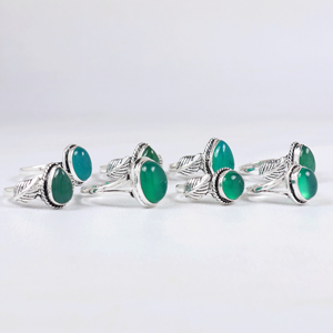 Bohemian Green Onyx Vintage Christian Bezel Setting <b>Statement</b> Handcrafted Brass 925 Silver Plated Jewelry Unique Oval <b>Ring</b> - Product Image 6