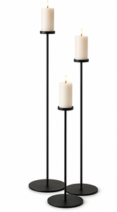 Support de bougie en fer fait main noir mat durable, grand modèle, pour mariage et dîner de Noël, décoration intérieure - Product Image 2