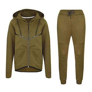Ensemble de survêtement unisexe noir à manches longues, col rond, couleur unie, vêtements décontractés, automne, matière polyester respirante, coupe régulière - Product Image 5