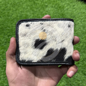 Premium Genuine Hair On Leather <b>Wallet</b> Mens Slim <b>Compact</b> <b>Wallet</b> Handmade Rustic Country Inspired Finish - Product Image 1