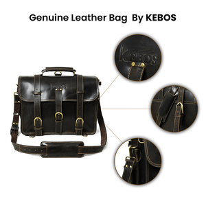 Maletín para Portátil de Cuero Genuino de Grado Profesional para Uso Diario en la Oficina y Viajes de Negocios - Product Image 6
