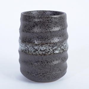 Black <b>Grey</b> Textured Ceramic Tea <b>Mug</b> Amber Band Accent Striped Pattern Dishwasher Microwave Safe Gift Box Packaging Japanese - Product Image 4