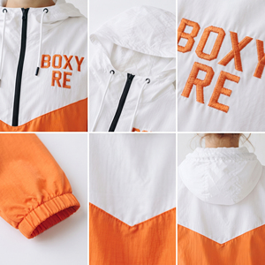 Veste à capuche coupe-vent 3/4 zippée pour la randonnée, imperméable, coupe régulière, pull à capuche, vente en gros fabricant - Product Image 6
