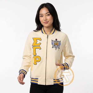 Chaqueta Universitaria Personalizada de Satén Bordado Sigma Gamma Rho, Acolchada, de Alta Calidad, Transpirable, Impermeable y Resistente al Viento para Otoño - Product Image 4