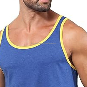 Vêtements de sport d'été de haute qualité, t-shirt ajusté à coupe courte, débardeur de sport pour homme sans manches, débardeur de sport à effet délavé - Product Image 2