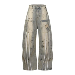 Jeans de Estilo Boyfriend Personalizados con Correa Ajustable, Transpirables, Impermeables, de Secado Rápido, Cintura Media, Tela Vaquera Ligera, Proveedor OEM - Product Image 1