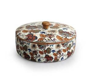 Caja de Madera Esmaltada a Mano para Chapati con Tapa, Estilo Náutico, Artesanía Europea, Recuerdo de Cocina, para Guardar Roti Pulido - Product Image 2