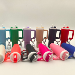 QYS RTS US Stock Mini Tumbler Keychain Colorful Cup Key Ring Chapstick Holder Handbag Charm - Product Image 6