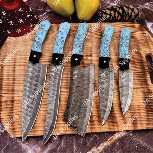 Cuchillo de Chef Único Hecho a Mano de Acero de Damasco con Hoja Forjada de Espiga Completa, Ligero, Multiusos, Ecológico, Duradero y Afilado como una Navaja - Product Image 3