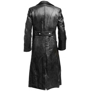 Men's Faux Black Leather Trench Coat Steampunk <b>Gothic</b> Long Coat Winter <b>Jacket</b> Wholesale Factory Price 2026 - Product Image 3
