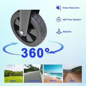 Carrello Pieghevole Mini Nero e Blu per Giardino, Shopping e Spiaggia - Product Image 6