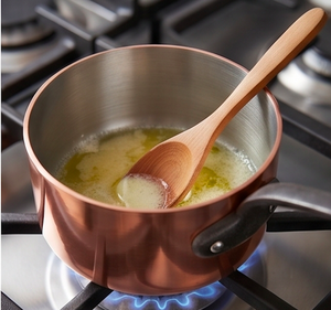 Rose Gold Copper Sauce <b>Pan</b> With Stainless Steel Lining Cast Iron <b>Handle</b> Heat Resistant For Gas And Induction Cookers Use - Product Image 5
