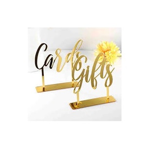 9 Pack Gold Acrylic Sign <b>Holder</b> 4x6 Double Sided <b>Table</b> Menu Display Stand T-Shape Place Card <b>Holder</b> for Wedding Event Restaurant - Product Image 4