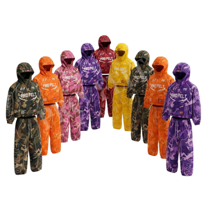 Customized Sublimation <b>Camo</b> Printed Tracksuit Stylish Zip-Up Hooded <b>Jacket</b> and Joggers Set Sportswear Streetwear Nylon Tracksuit - Product Image 1