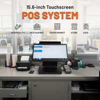 Terminal de point de vente (TPV) pour transports publics 15,6 pouces Windows 11, écran FHD 1080 à cadre ultra-fin, J6412/i3/i5, avec deuxième écran LCD 10,1 pouces amovible pour comptoir de billetterie