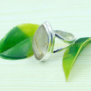 แหวนควอตซ์รูไทล์สีทอง แหวนเงินแท้ 925 แหวนสเตทเมนท์ แหวนสัญญาสำหรับเธอ แหวนสำหรับผู้หญิง ของขวัญคริสต์มาสสำหรับภรรยา - Product Image 6