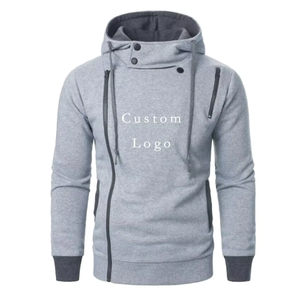 Sweat-shirt à capuche vintage pour homme, col châle, finition délavée, streetwear, pull en polaire d'hiver, logo personnalisé, prix de gros - Product Image 4