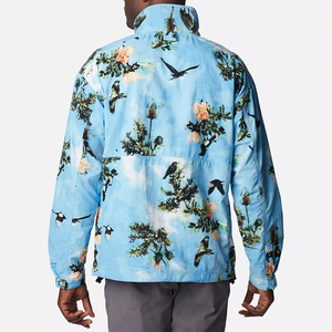 Custom Hooded Front Logo 100% Polyester <b>Canvas</b> Coach <b>Jackets</b> <b>Men's</b> Winter Season High Quality OEM Service Floral Pattern Pockets - Product Image 2